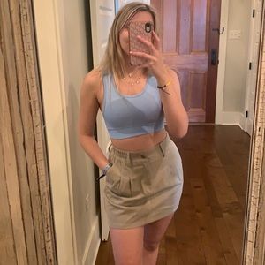 Taupe Elastic Mini Skirt